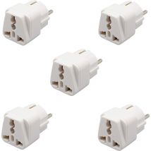 5 x Adaptateur Universel Convertisseur pour Brancher Tous Les Appareils au Plug Française