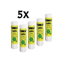 UHU - 5 x Colla multiuso/Colla stic/Adesivo senza solventi 8,2g