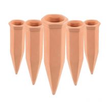 5 x Cône D'arrosage en Argile, Arrosage Automatique pour Plantes, D'intérieur Ampoules D'arrosage Distributeur D'eau pour Plantes Globe D'arrosage