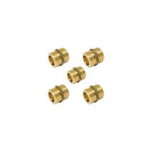 Suinga - Pack 5 Machón latón 3/4'' Accesorio latón Aenor Machones de latón roscados Machón Roscado latón para Aire, Agua, Gas