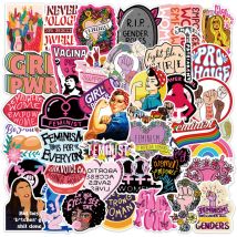 50 autocollants graffiti féministes Girly Girl Power Stickers