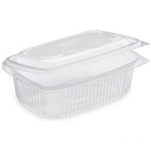 Barquettes Micro-ondables 1000 ml avec Couvercle Attenant - 50 unités - pp Résistant à -20/+120 °c - Dimensions 185 x 135 x 84 mm - Design Empilable,