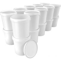 100 Eimer mit Deckel Kunststoff Leereimer Metallgriff 15,9 l lebensmittelecht pp