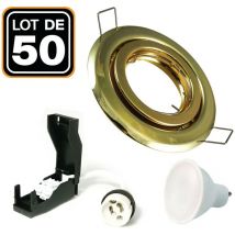 50 Einbaustrahler schwenkbar gold GU10 led 5W eqv. 40W Warmweiß 3000K