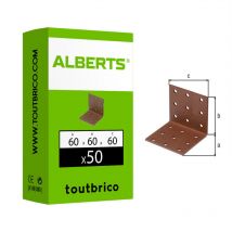 Alberts - 50 équerres d'assemblage 60x60x60mm brun rouille Duravis