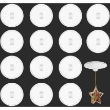 Csparkv - 50 ganchos de techo autoadhesivos transparentes de 2 cm de diámetro, ganchos adhesivos de plástico sin perforaciones para colgar