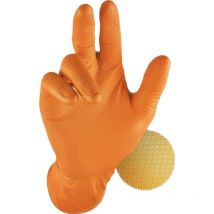 Gant Grippaz nitrile orange - Boîte de 50 Taille 8