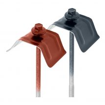 50 Kits de Fixation Sommet d'Onde pour Tôle Axel Plus Coloris: Gris Anthracite ral 7016 - Dimension vis: 6.3 x 115 mm (support acier)