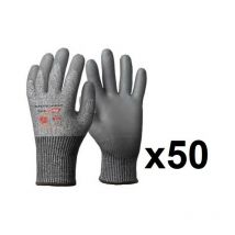 Eurotechnique - 50 paires de gants anticoupures hppe enduction polyuréthane P500 Taille: 8