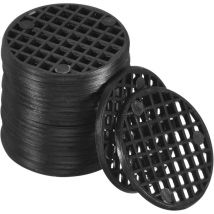 50 Paquet Plante Pot Trou Maille Tampons - Rond Rigid Bonsai Pot Fleurs Drainage Grille Écran Application à Externe/Jardin (2.5cm/1 Pouce, Noir)