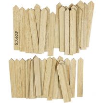 Longziming - 50 Pcs Bamboo Plant Tags for Plants, Garden Plant Seedling Markers, Bamboo Plant Decoration for Vegetable Garden, Small Sign Accessory