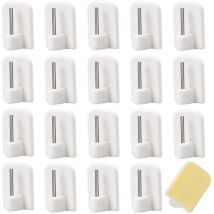 50 Pcs Crochets Autocollants pour Barres de Rideaux Supports Tringles à Rideaux pour Salle de Bain Cuisine Chambre