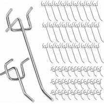 Sunxury - 50 Pcs Crochets pour Panneau Perforé Crochets pour Panneau Perforé Porte Panneau Mural Crochets Muraux pour l'Affichage Au Détail 10 cm et