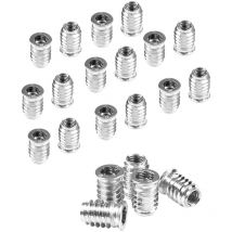 50 pcs Insert Fileté Bois Ecrou Hexagonal M8 x 20 mm Insert a Visser en Alliage de Zinc