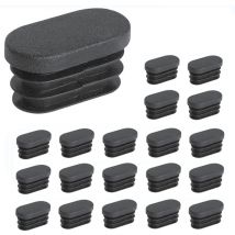 Memkey - 50 pieces 30 x 60 mm plastic end caps, for pipes, furniture legs, oval end caps, for plastic chair leg caps, for oval pipes