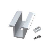 Markenlos - 10 St. Solar Mittelklemme 40mm Komplett Befestigungsset Silber Mit Nutenstein