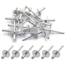 50 Stück Aluminium-blindnieten Mit Großem Flansch, 4,8 Mm X 12 Mm, 50er-packung (silber)