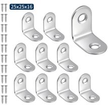Kaejyiut - Eckstreben, Edelstahl, 90 Grad rechtwinklige Eckstrebe – 25 x 25 x 16 mm, für Holzstühle, Möbelschränke, 50 Stück