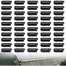 Fitags - 50 Stück Gewächshaus-Rohrfolienklammern, Clips, Gartengebäude, Pflanzen, Kunststofffolie, Netzrohr, festes Verbindungsstück, Zubehör,
