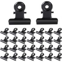 50 Stück Kleine Bulldogge Büroklammern Schwarz 22mm Papierklammern Mini Papiergeld Binder Klemmen für Fotos Büro Küche Hause