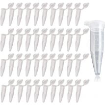 Bluedeer - 50 Stück Probenröhrchen 1,5ml, Reaktionsgefäße Stoffkapseln, Koks Röhrchen, leer zentrifugenröhrchen, Transparent Reaktionsgefäße