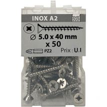 50 vis agglo 5x40mm fraisée Pz inox A2 Viswood