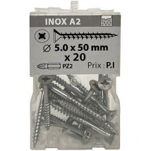 50 vis agglo 5x50mm fraisée Pz inox A2 Vissal