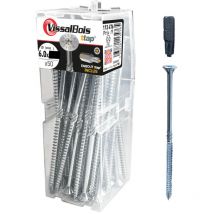 Boite de 50 vis agglo premium zinguée torx/ttap ailette 100/120/140mm - diam 6 mm - 40/24