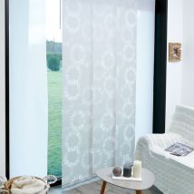 Panneau japonais tamisant motifs anneaux 45cm - Blanc - L45 x H260cm