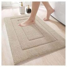 50 X 80 Cm, Beige, Alfombra De Baño Antideslizante, Alfombra De Baño De Microfibra Suave, Absorbente De Agua, Lavable A Máquina, Alfombra De Ducha 