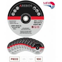 AREBOS cutting discs flexible discs Ø230 mm receiving 22.23 mm thickness 1.9 mm 100 pieces