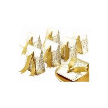 Serbia - 50 x Or papier Boîtes de fête boite cadeau Pour les faveurs, les bonbons, les confettis, les cadeaux et les bijoux pour Mariage,