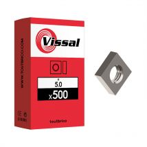 500 écrous carrés ø 5mm zingué Vissal