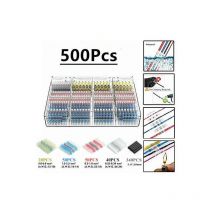 500 pcs Tube thermorétractable de borne de soudure électrique, Maidodo thermorétractable soudure bout à bout connecteur électrique isolé étanche