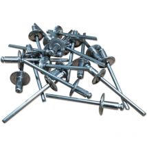 500 rivets alu tete 12 mm extra large de 4 x 8 tige acier