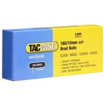 Tacwise 0394 18G 15mm Brad Nails Galvanised 5000 Pack - Z4 Z5 181ELS 191 Duo 35