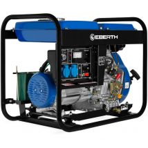 EBERTH 5000 Watt Groupe Electrogene Diesel Generateur Electrique Portable avec Moteur Diesel 10 CV, 4 Temps, Démarreur électrique, 2X 230V, 1x 12V,