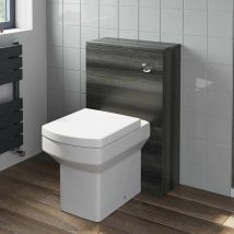 Aquari - Charcoal Grey Bathroom Furniture wc Toilet Unit btw Back to Wall Soft Close Royan Toilet Pan - Grey