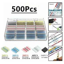 Phasat - 500pcs Cosses Electriques Souder Gaine Thermorétractable,maidodo Thermorétractables Souder Bout À Bout Seal Connecteurs Electriques Isolés 
