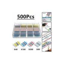 500Pcs Cosses Electriques Souder Gaine Thermorétractable,Maidodo Thermorétractables Souder Bout à Bout Seal Connecteurs Electriques Isolés Etanche