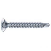 Mustad - 500PZ viti autoperforanti testa svasata piana acciaio zincato bianco - MM.4,2X16