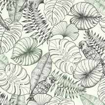 Papier peint aux impressions exotiques Vert 10.03x0.53
