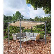 Pavillon Garten Terrassen Überdachung Party Zelt Außen Sonnen Schutzl L 395 Cm Pecos