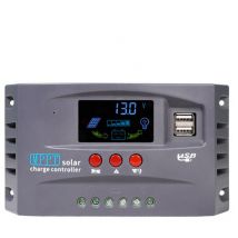 50A-Contrôleur solaire 12 volts/24 volts Identification automatique Chargeur solaire Affichage lcd Régulateur solaire Contrôleur de recharge solaire