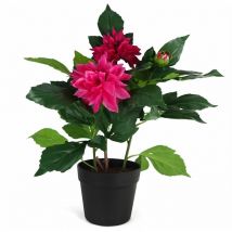 Leaf - 50cm Artificial Dhalia Plant Pink