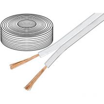Adnauto - 50m de Cable de haut parleurs - 2x2.5mm2 ofc blanc