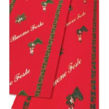 50ml Passatoia Buone Feste H 100 Cm Fondo Rosso