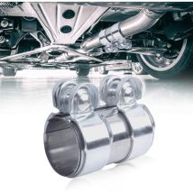 50mm Auspuffschelle Universal Doppel Edelstahl Schalldämpfer Rohrband Für 2 Zoll Automotive Id Rohr