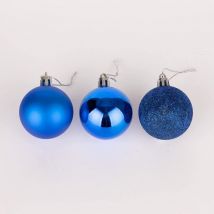 Shatchi - 50mm/18Pcs Christmas Baubles Shatterproof Blue,Tree Decorations