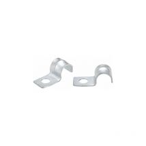 50Pcs Attache Fixer Grillage Rigide Traille Trou Tube Côte Renforcée Collier Serrage pour Tuyau en Acier au Carbone Zingué 22,5x10x9,5 mm Diamètre